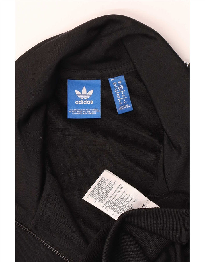 Damska kurtka dresowa Adidas z grafiką, UK 10, mała, czarna, poliester