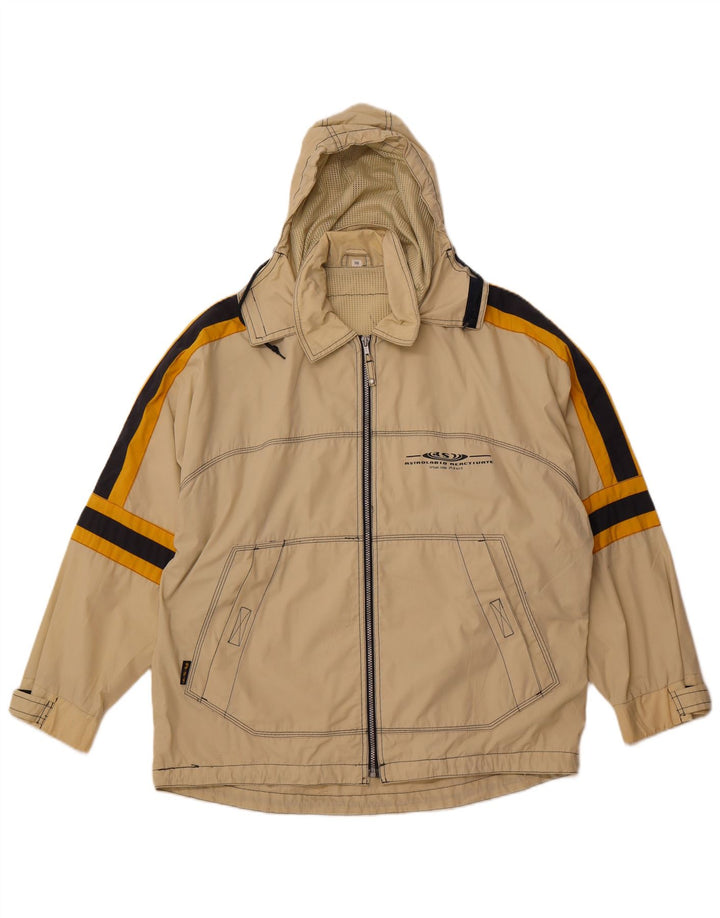 Męska kurtka przeciwdeszczowa z kapturem ASTROLABIO IT 50, duża, zielona bawełna w bloki kolorów