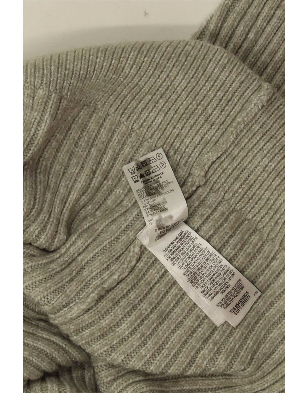 Marks & Spencer Damski sweter rozpinany UK 16, duży, zielony, poliester