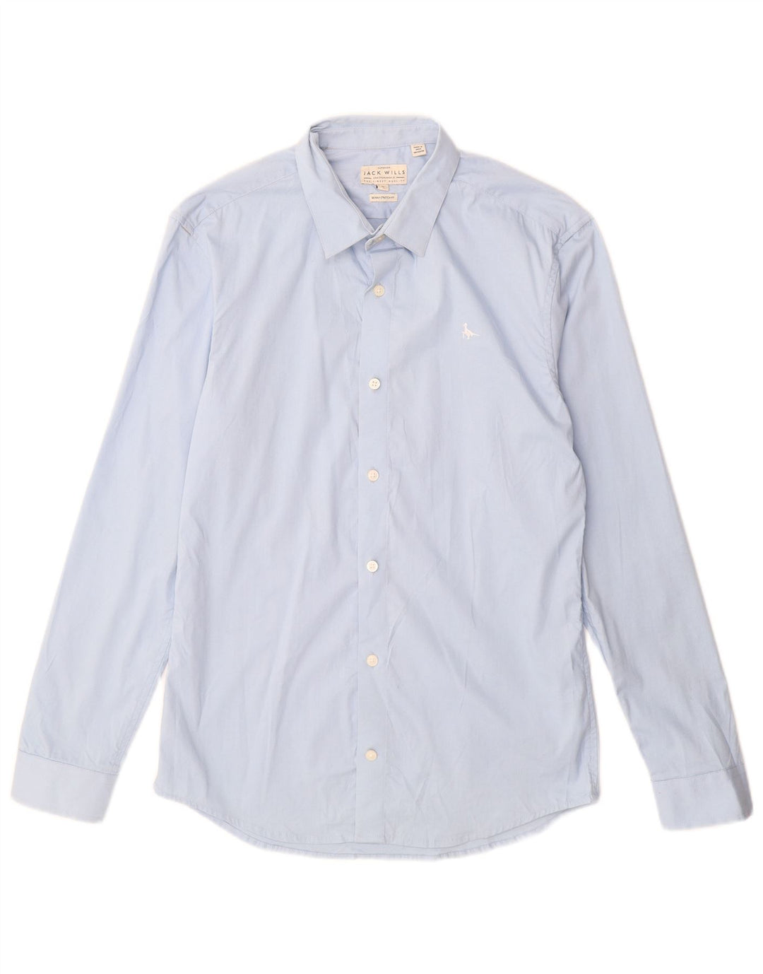 JACK WILLS Męska koszula o obcisłym kroju, średnioniebieska, bawełniana