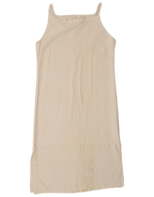 Vintage damska sukienka letnia UK 18 XL w kolorze złamanej bieli, bawełniana