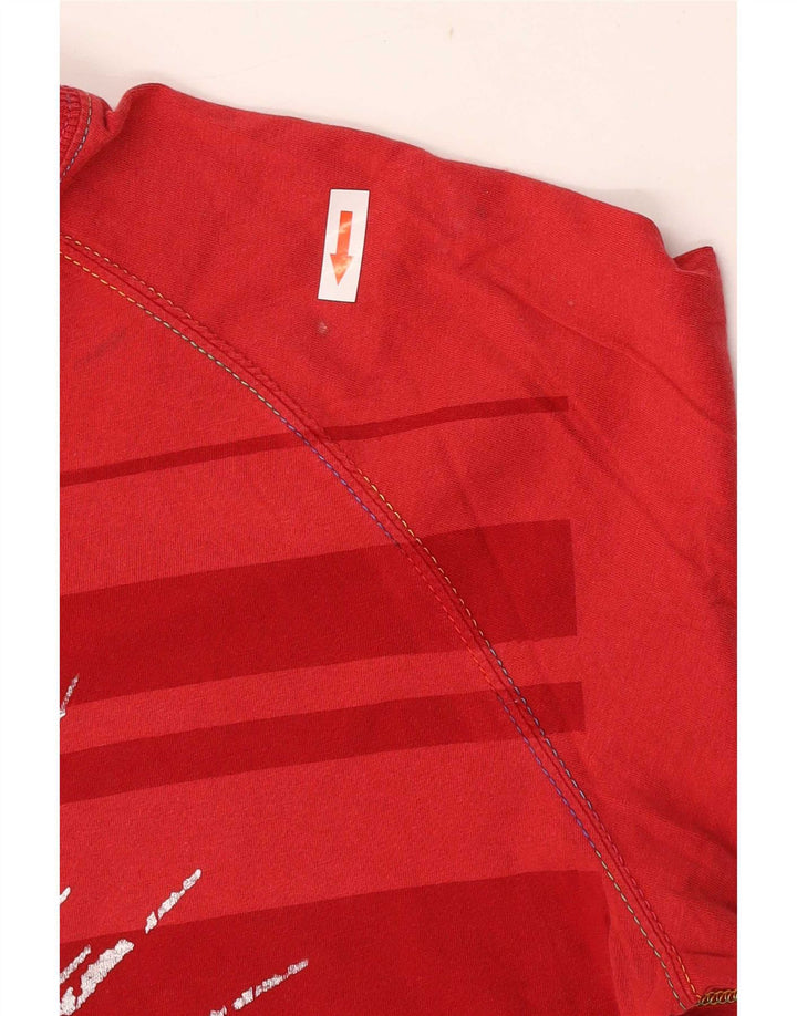 Męski graficzny top Jack & Jones z długim rękawem, duży, czerwony, bawełniany