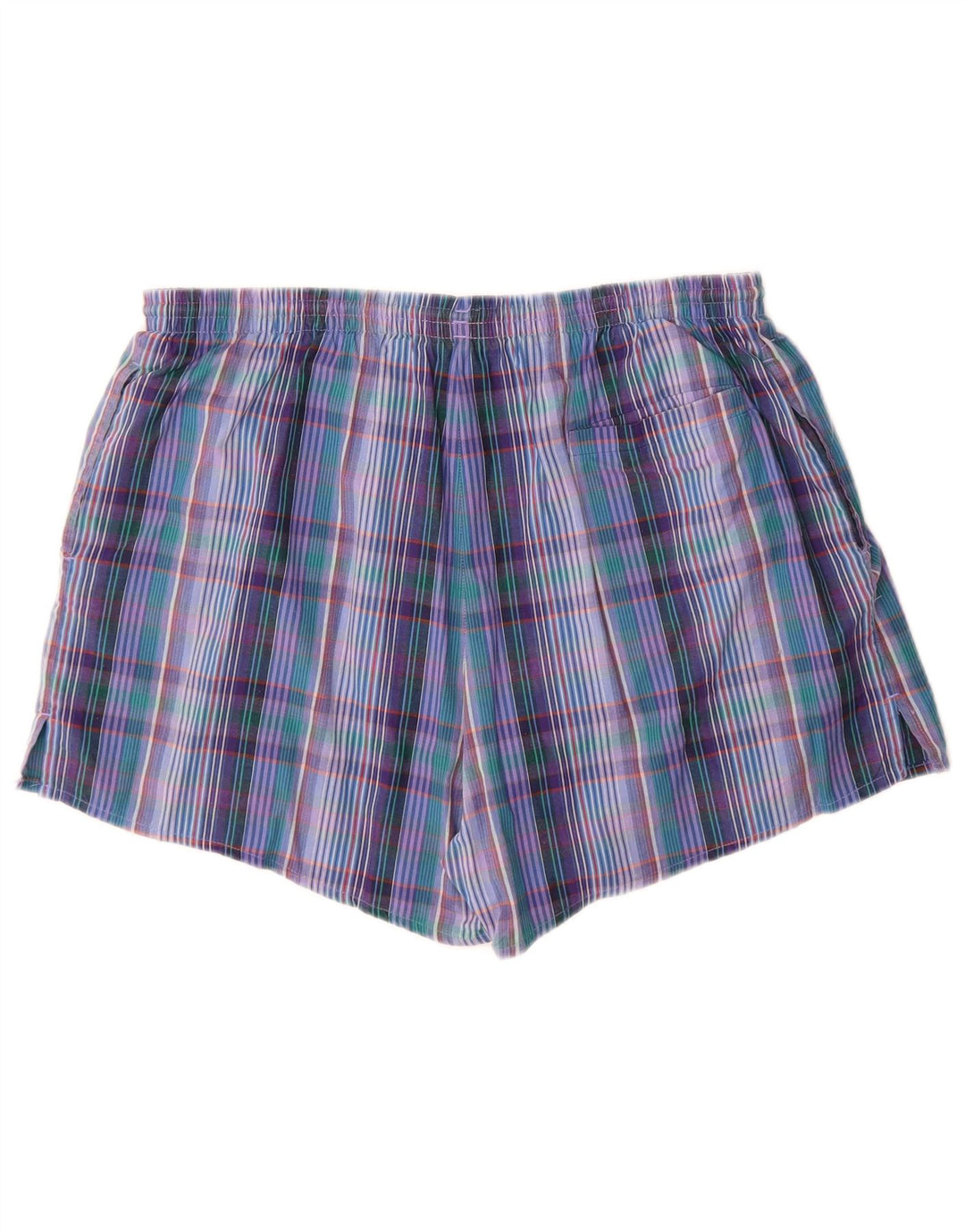 Męskie spodenki kąpielowe ADIDAS, duże, bawełniane, w niebieską kratkę