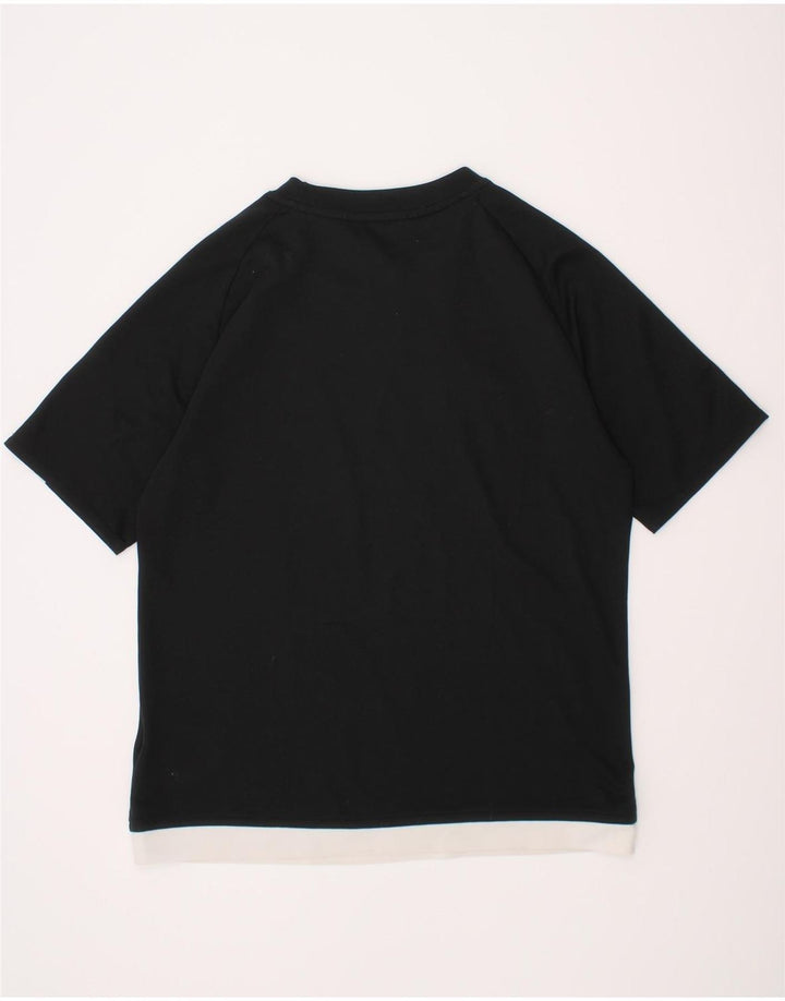 Chłopięcy t-shirt ADIDAS Climalite 11-12 lat, czarny poliester z blokami kolorów