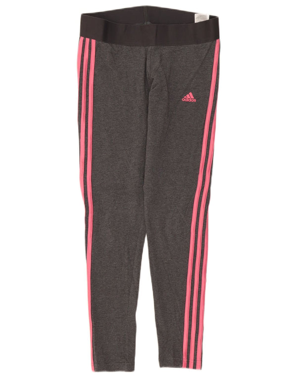 Legginsy damskie Adidas UK 12/14 Średnioszare bawełniane
