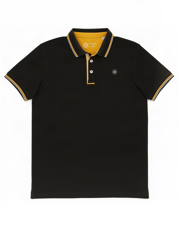 Męska koszulka polo Jack & Jones XL, czarna, bawełniana z blokami kolorów