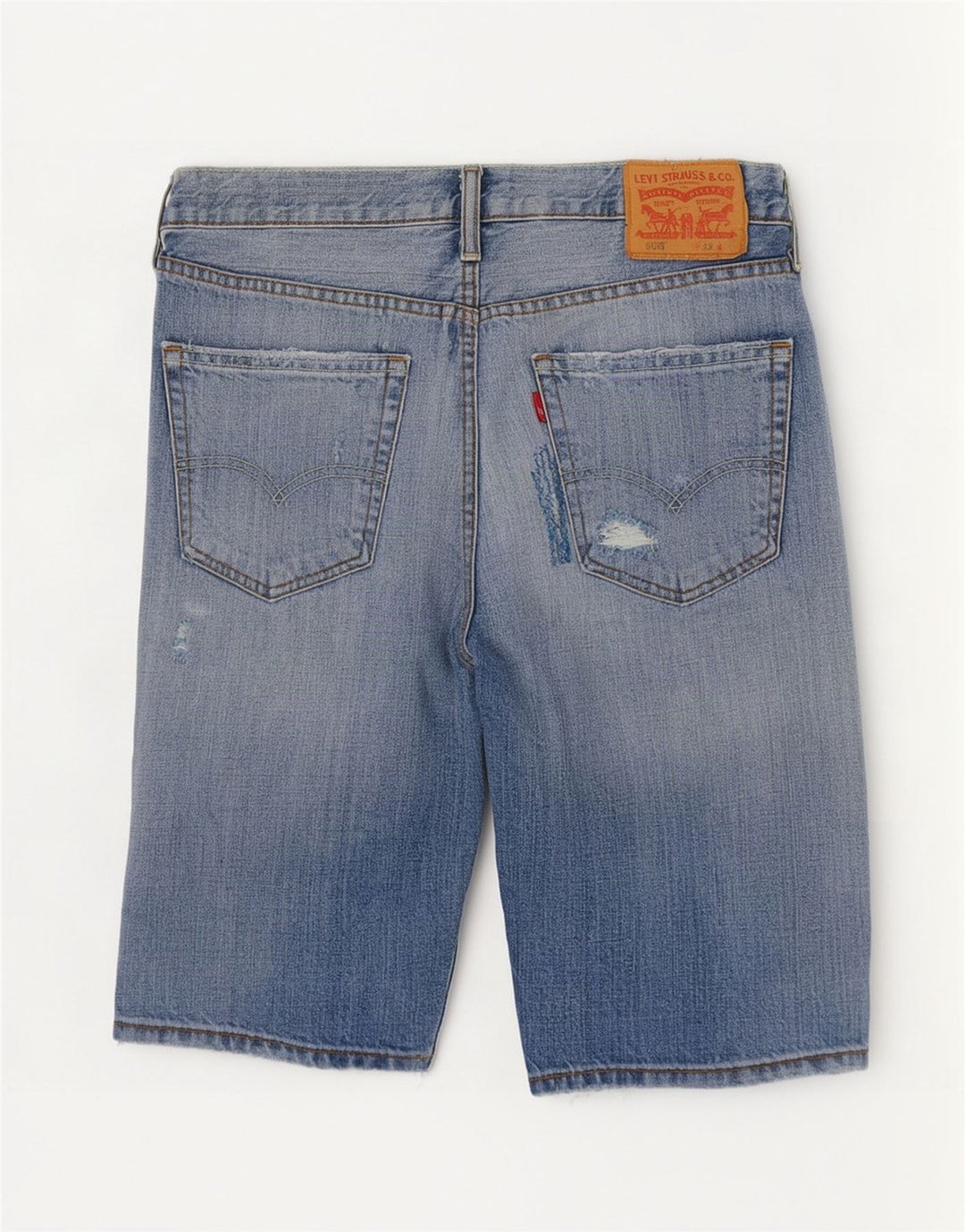 Męskie spodenki jeansowe Levi's 508 w trudnej sytuacji W33 Średnioniebieskie bawełniane