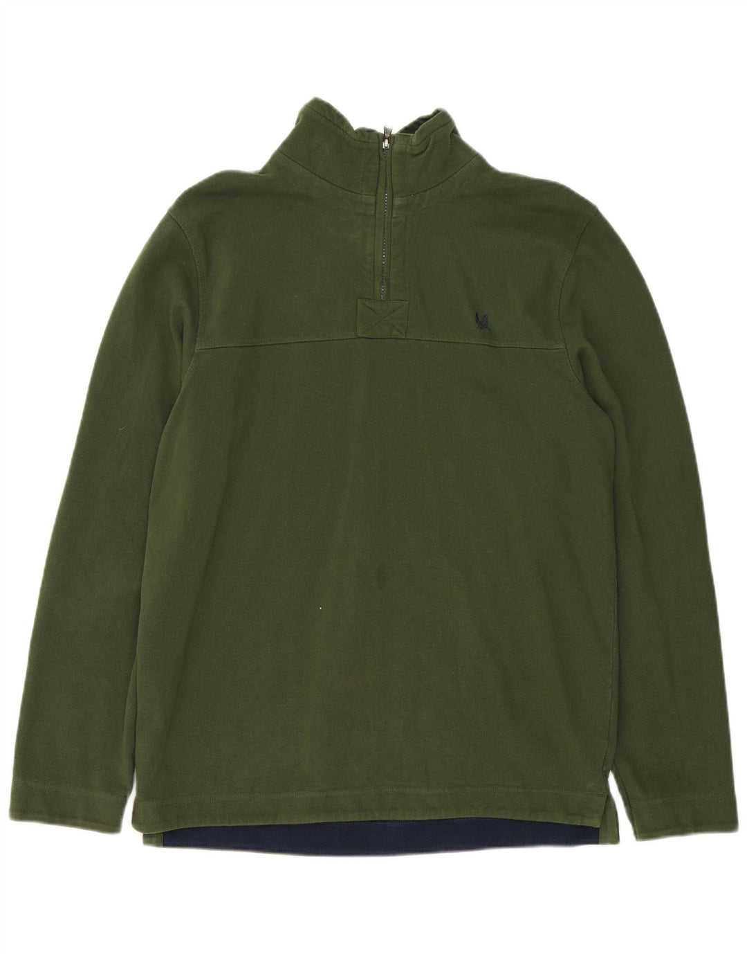 Crew Clothing Męska bluza z kapturem i zamkiem błyskawicznym, średnia, zielona bawełna