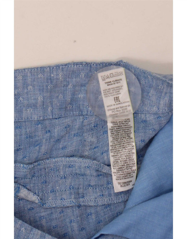 Marks & Spencer Damskie spodenki Chino UK 12 Medium W32 Niebieskie geometryczne
