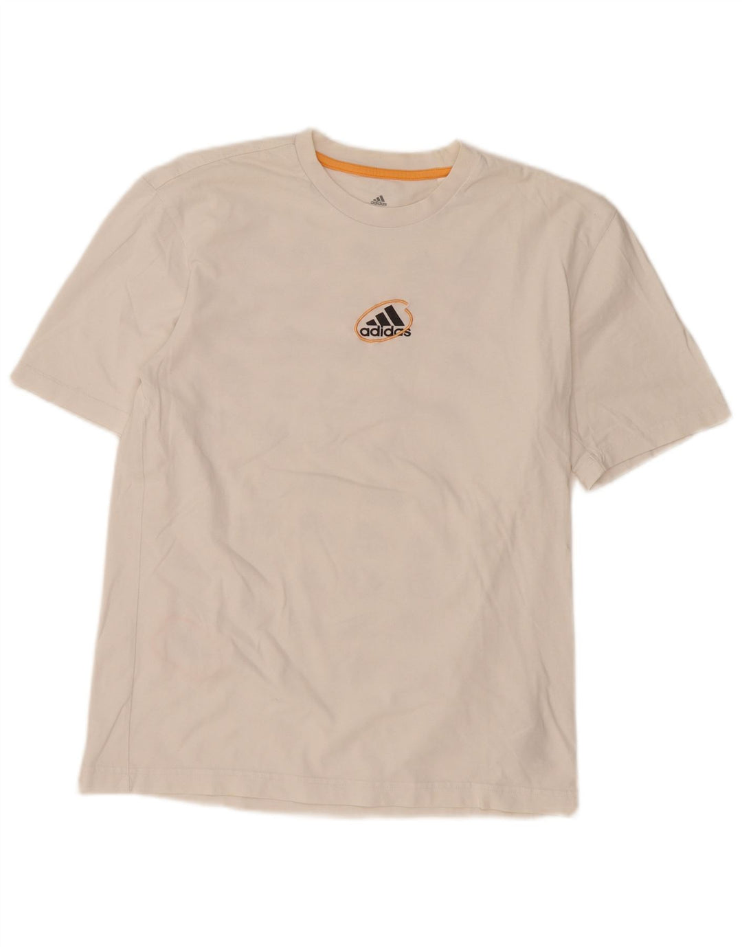 Męski T-shirt z grafiką ADIDAS, mały, biały, bawełniany