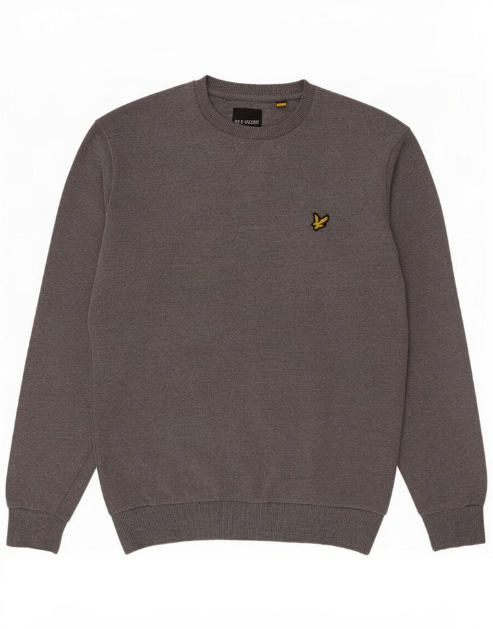 Męski sweter dresowy Lyle & Scott, średnioszary, bawełniany