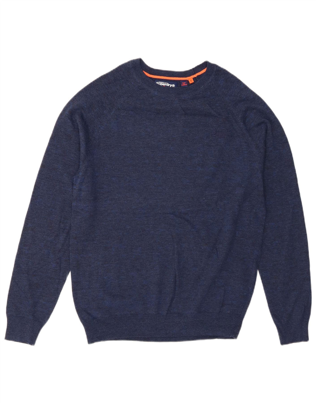 Męski sweter Superdry z okrągłym dekoltem, duży, niebieski, bawełniany
