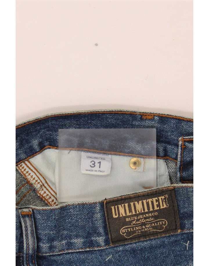 Damskie spodenki jeansowe Unlimited W31 Średnioniebieskie, bawełniane