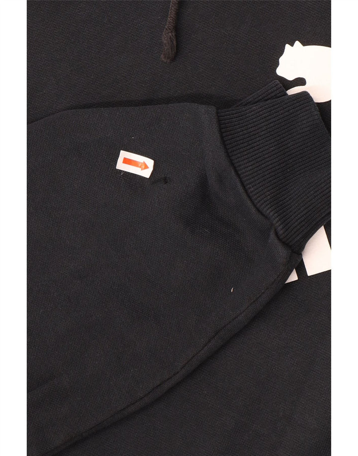 Męski sweter z kapturem Puma z grafiką, duży, czarny, bawełniany