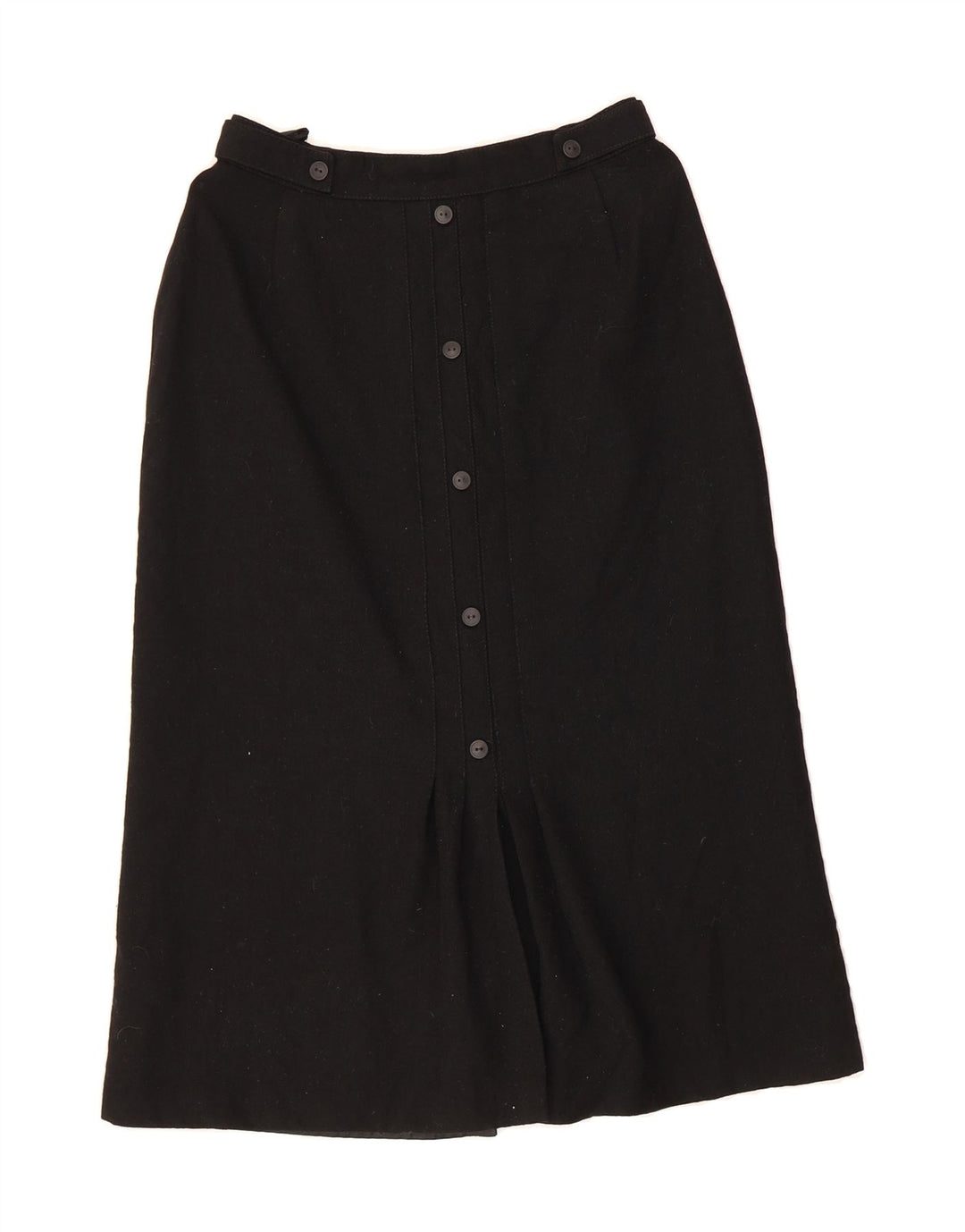 ST. BERNARD Womens Midi Skirt UK 14 Medium W26 Black Virgin Wool Vintage St. Bernard and Second-Hand St. Bernard from Messina Hembry 