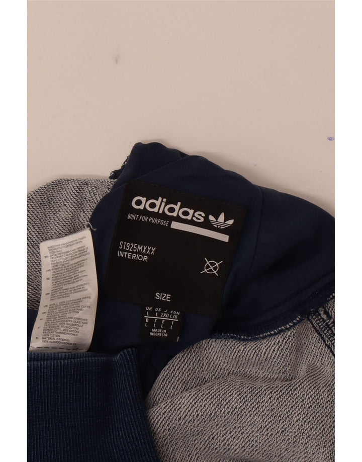 Męskie spodnie dresowe Adidas, duże, niebieskie paski, bawełniane