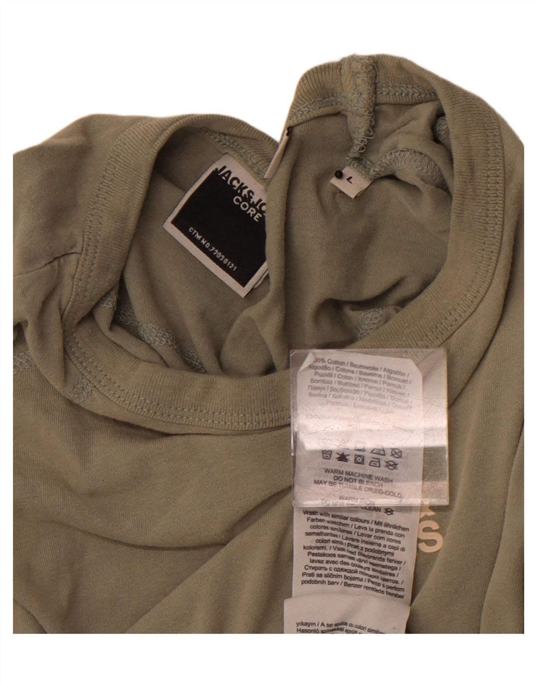 T-shirt męski JACK & JONES, duży, bawełniany khaki