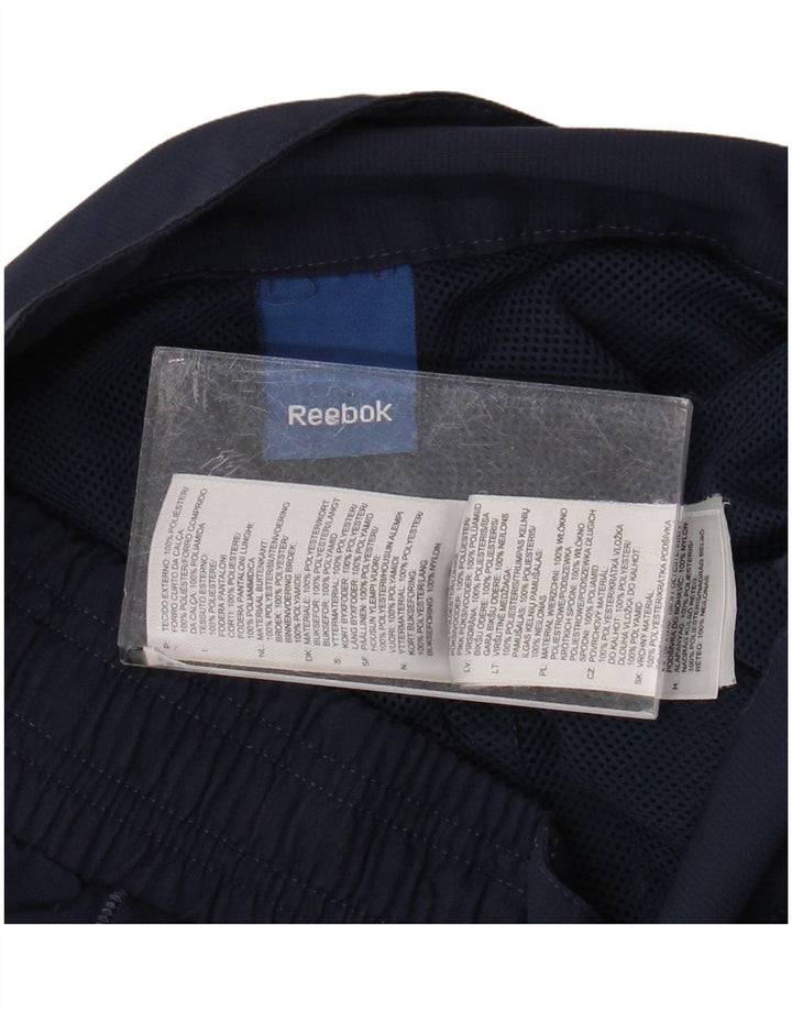 Damskie spodnie typu chino REEBOK, duże, duże W34 L30, granatowe, poliestrowe