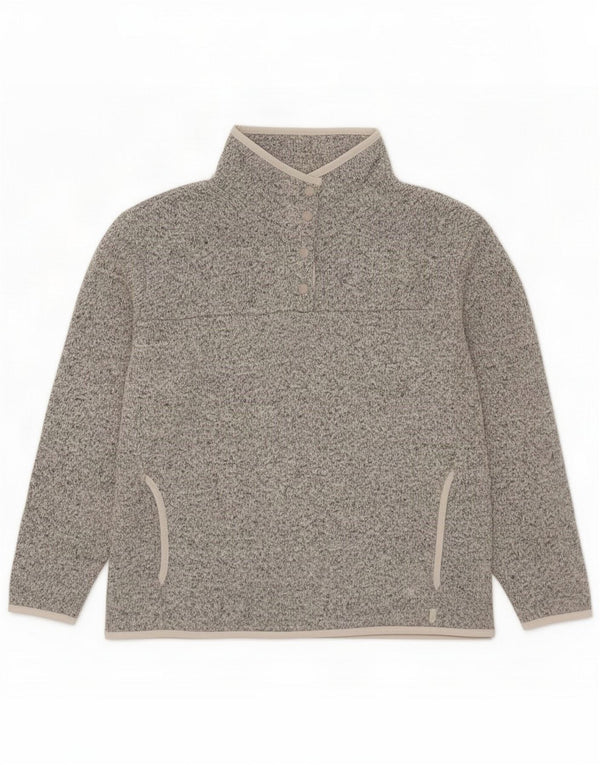 Eddie Bauer Damski sweter zapinany na guziki UK 18 XL Szary nakrapiany