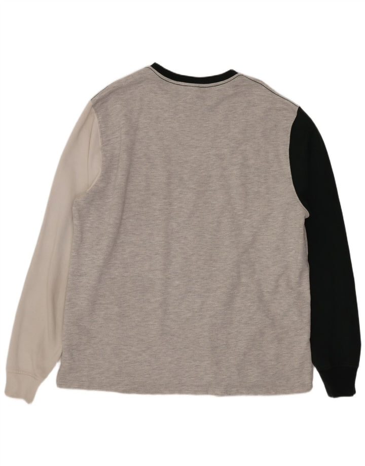 Męski sweter Zara XL, szary, bawełniany z blokami kolorów
