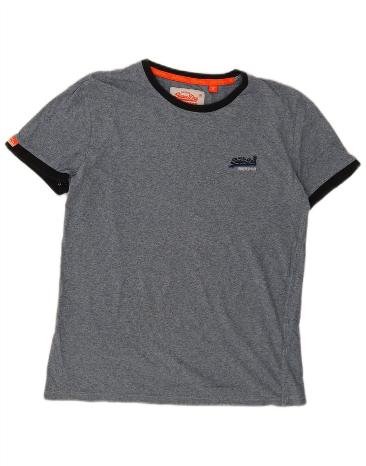 T-shirt męski Superdry, bawełniany, średni niebieski w cętki