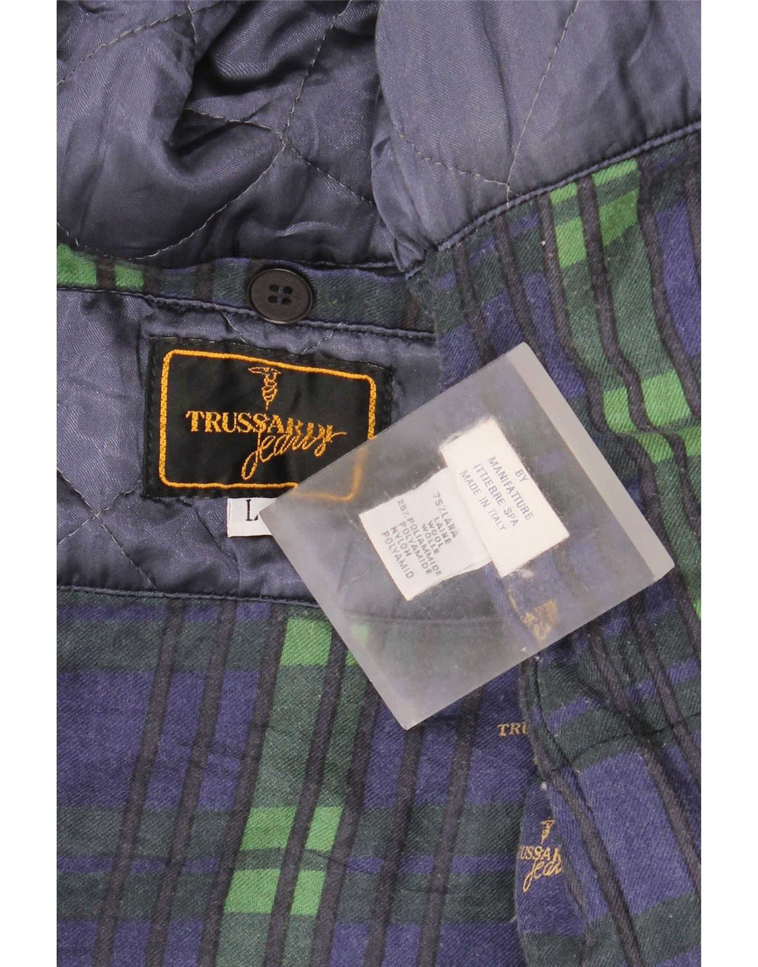 Płaszcz męski Trussardi Jeans UK 40, duży, granatowy, wełniany, klasyczny