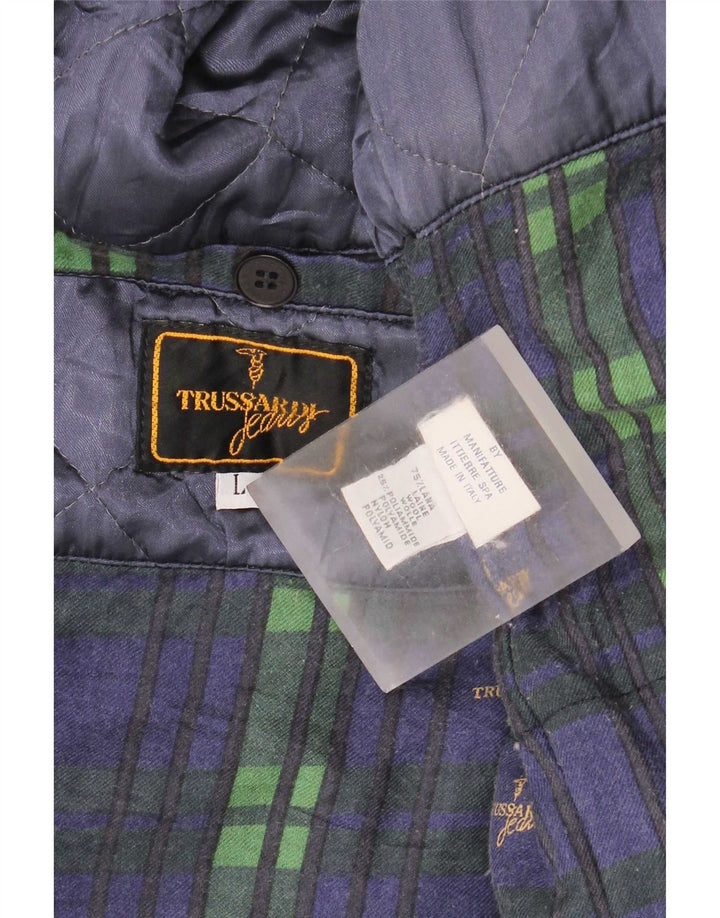 Płaszcz męski Trussardi Jeans UK 40, duży, granatowy, wełniany, klasyczny
