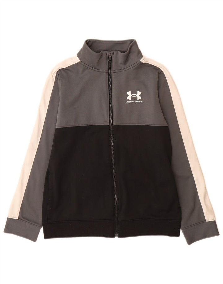 Kurtka dresowa chłopięca Under Armour 9-10 lat, średnia czarna, z blokami kolorów