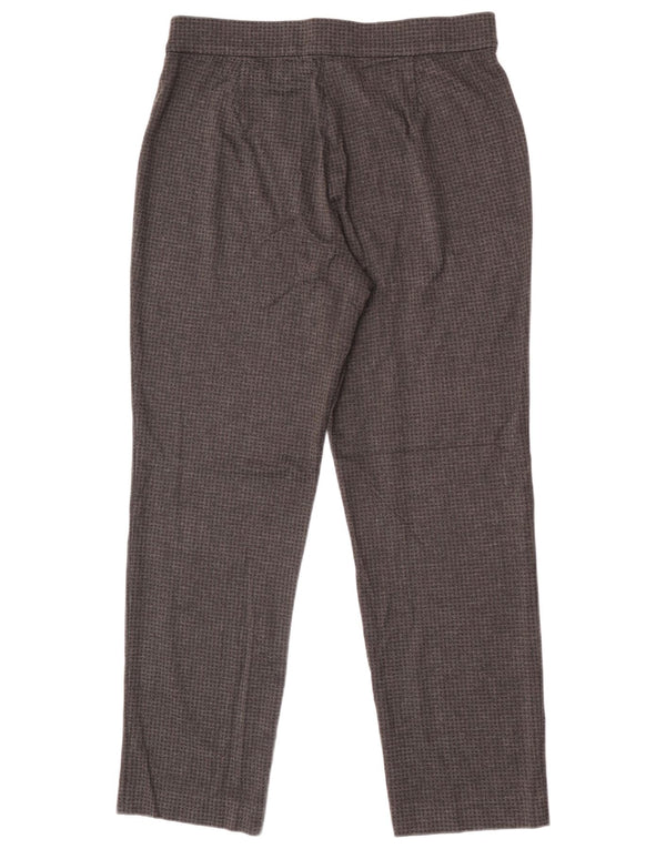 Marks & Spencer Womens Trousers UK 14 Large W32 L28 Grey Houndstooth