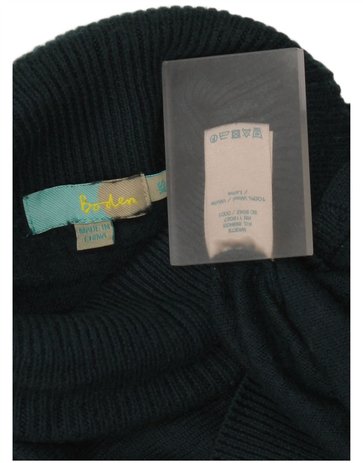 Damski sweter oversize Boden z golfem UK 6 XS, granatowo-wełniany