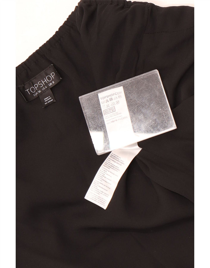 Topshop damski krótki top wiązany na szyi UK 8, mały, czarny poliester
