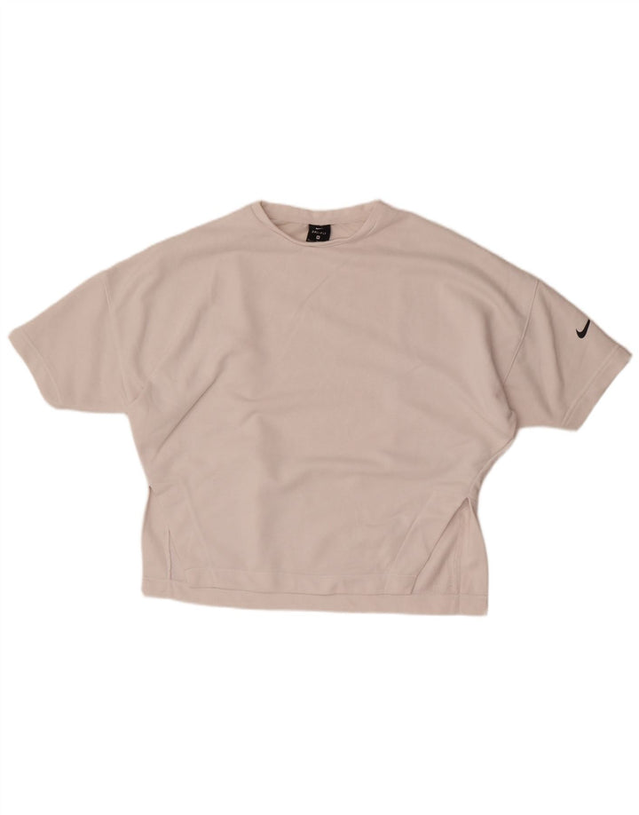 Damska koszulka oversize Nike Dri Fit UK 14, średnia biała bawełna