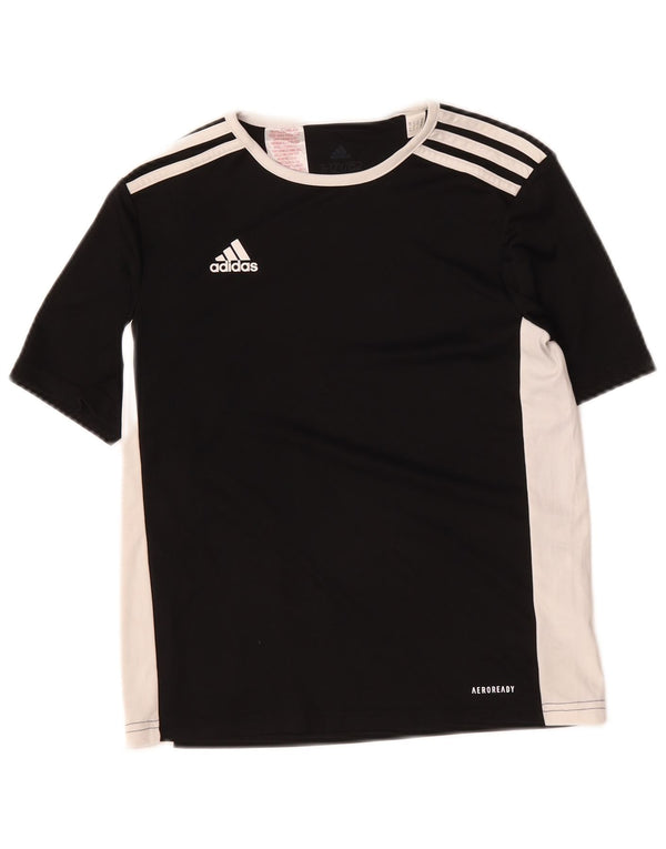 Chłopięca koszulka Adidas Aeroready Top 11-12 lat, czarny poliester z blokami kolorów
