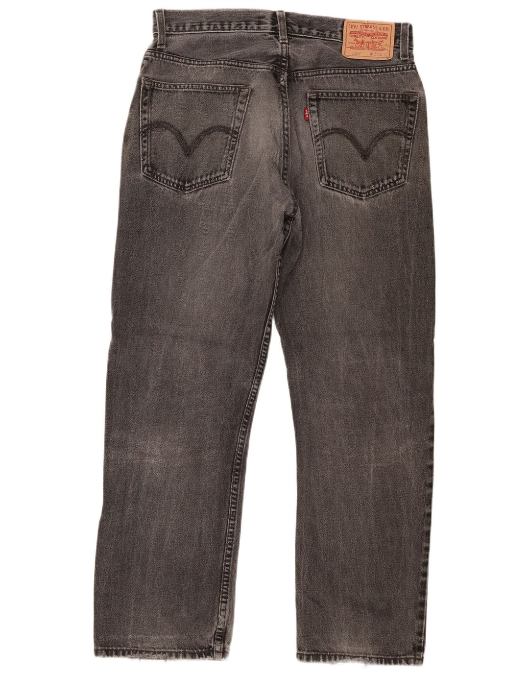 Męskie jeansy Levi's 505 o regularnym kroju W33 L30 Szara bawełna