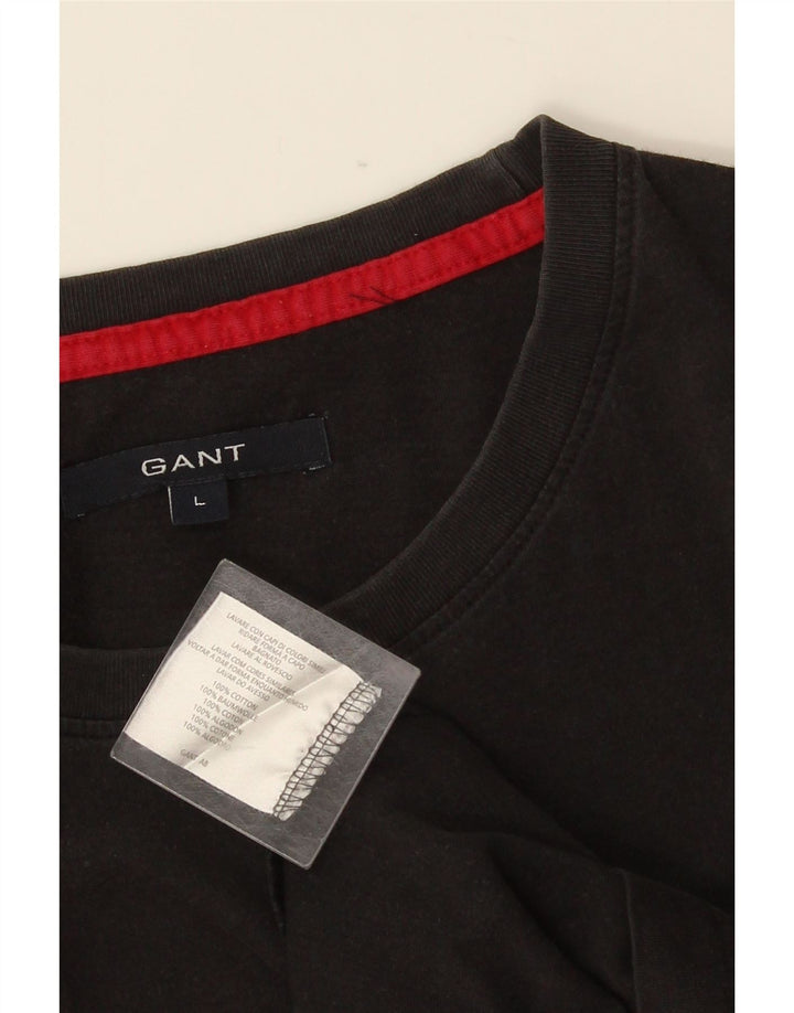 Męski T-shirt GANT, duży, czarny, bawełniany
