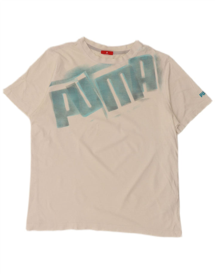 Chłopięcy T-shirt z grafiką PUMA, 13-14 lat, biały