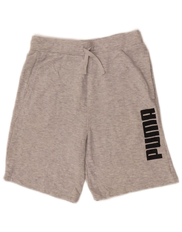 Puma Boys Graphic Sport Shorts 14-15 Years Large Grey Flecked