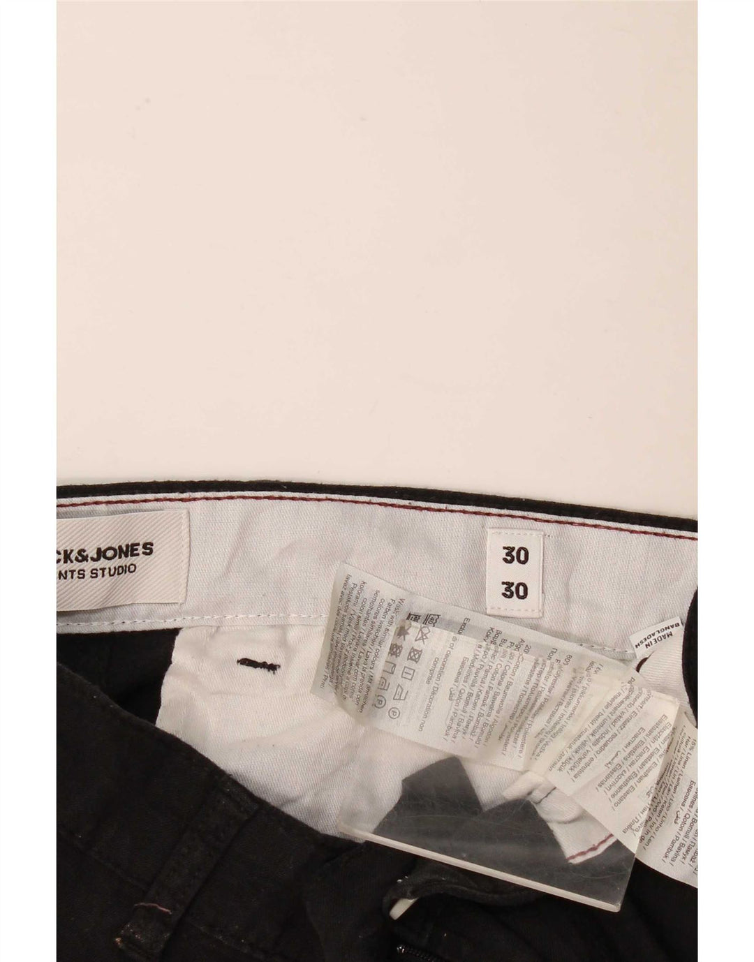 Męskie spodnie typu slim chino Jack & Jones W30 L27 Czarny poliester