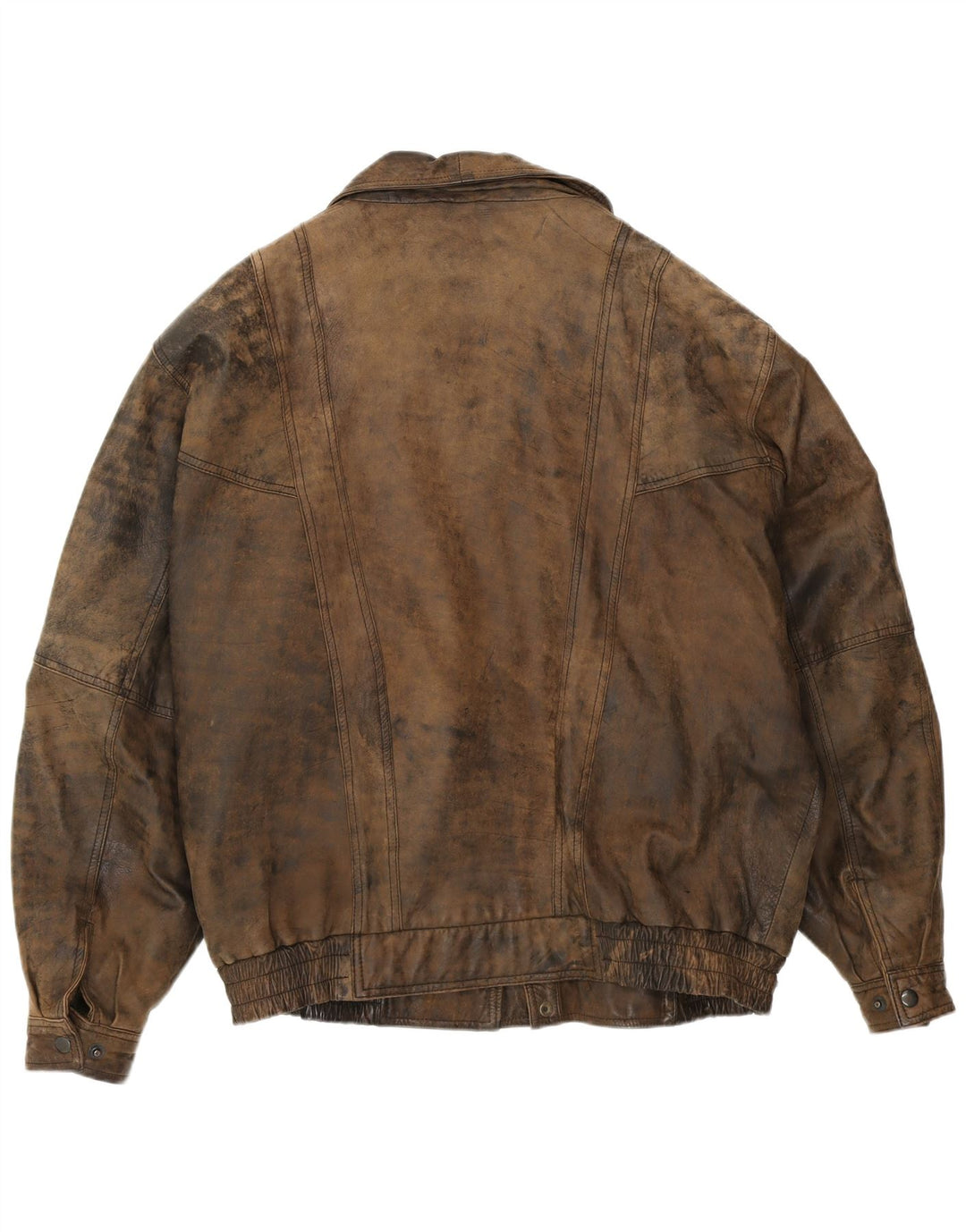 Ekskluzywna męska kurtka skórzana bomberka B&S UK 42 XL, brązowa skóra