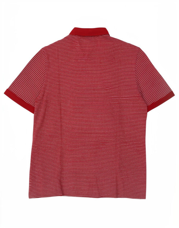 Męska koszulka polo Vintage XL w bordowe paski
