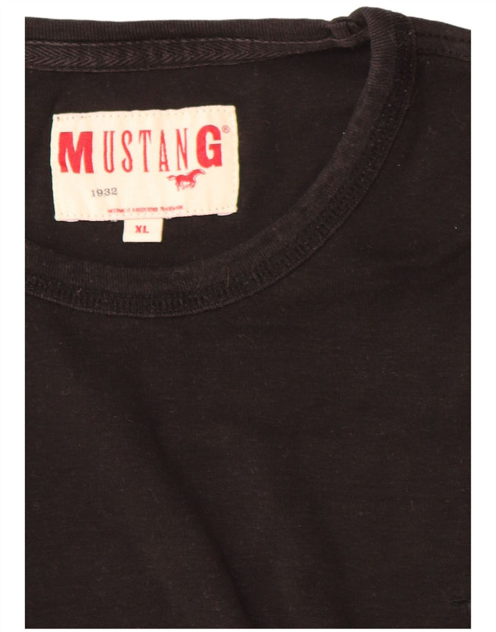 T-shirt męski Mustang Top XL, czarny, bawełniany