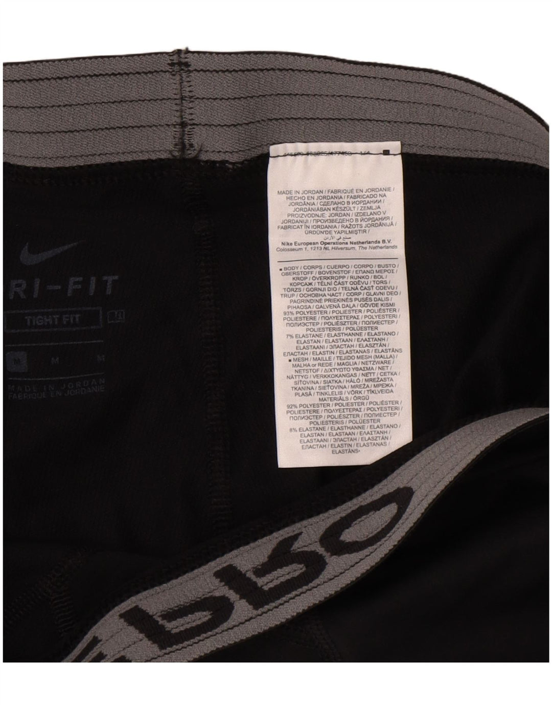 Męskie legginsy Nike Dri Fit Graphic, średni czarny poliester