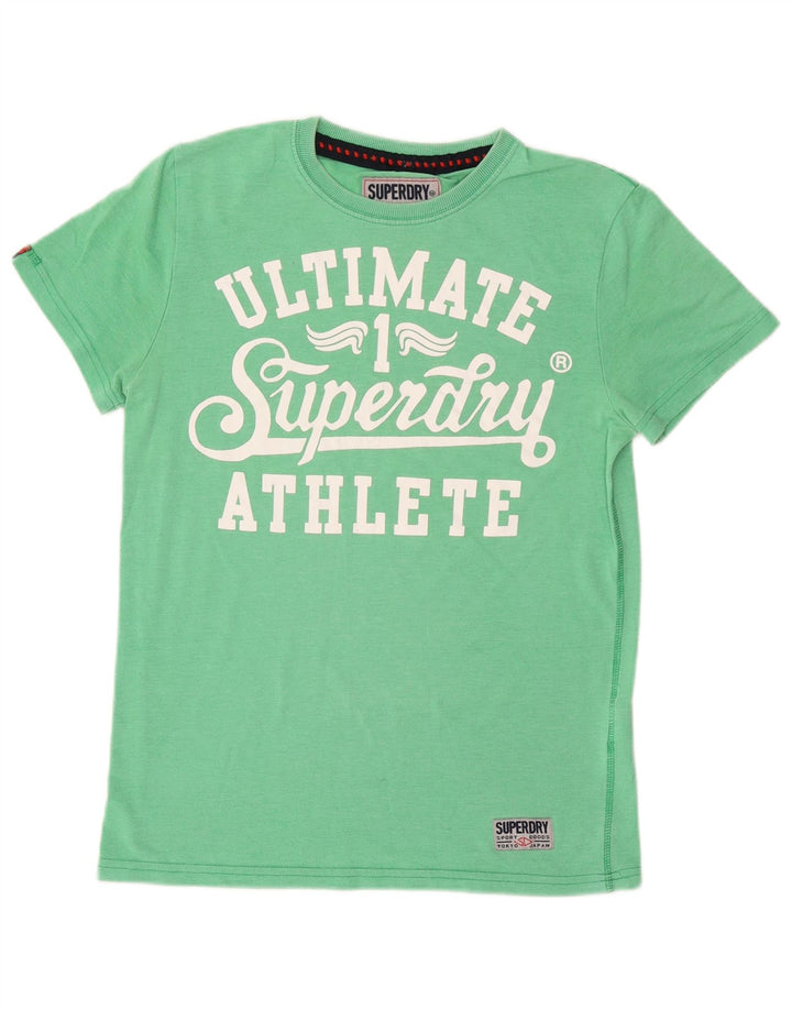 Męski T-shirt z grafiką Superdry, bawełniany, średnio zielony