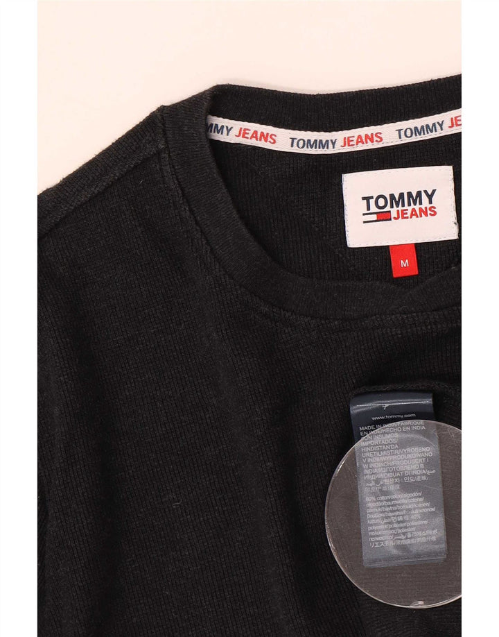 Męski top Tommy Hilfiger z długim rękawem, średnio czarny, bawełniany