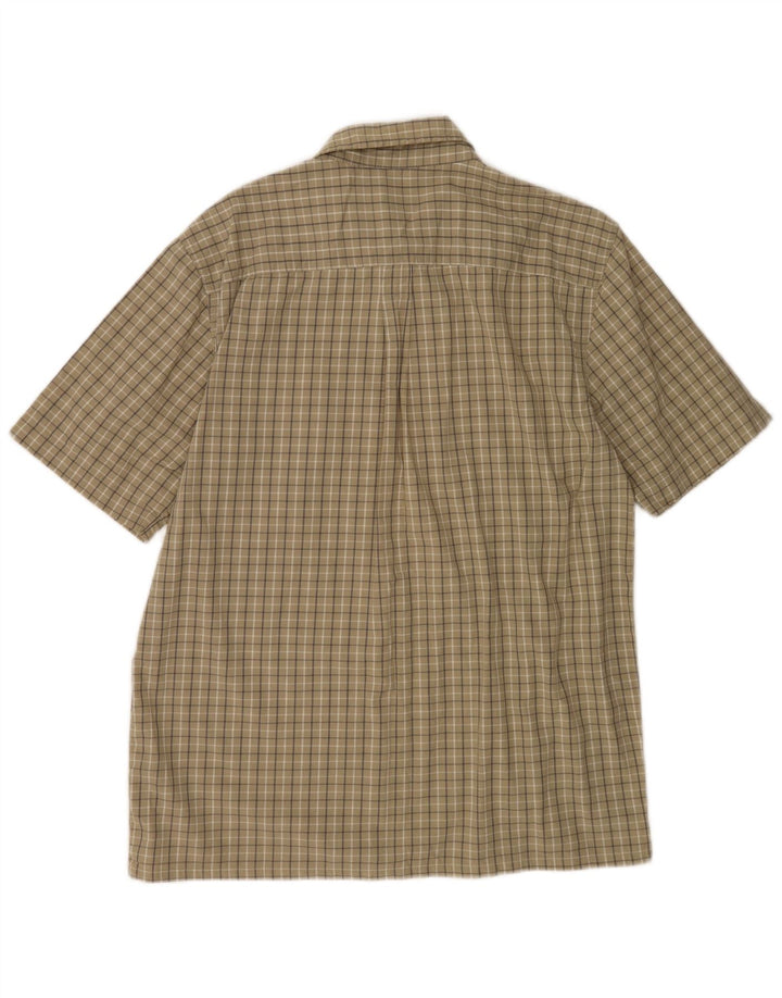Męska koszula z krótkim rękawem Calvin Klein Jeans, średnia khaki, bawełniana kratka