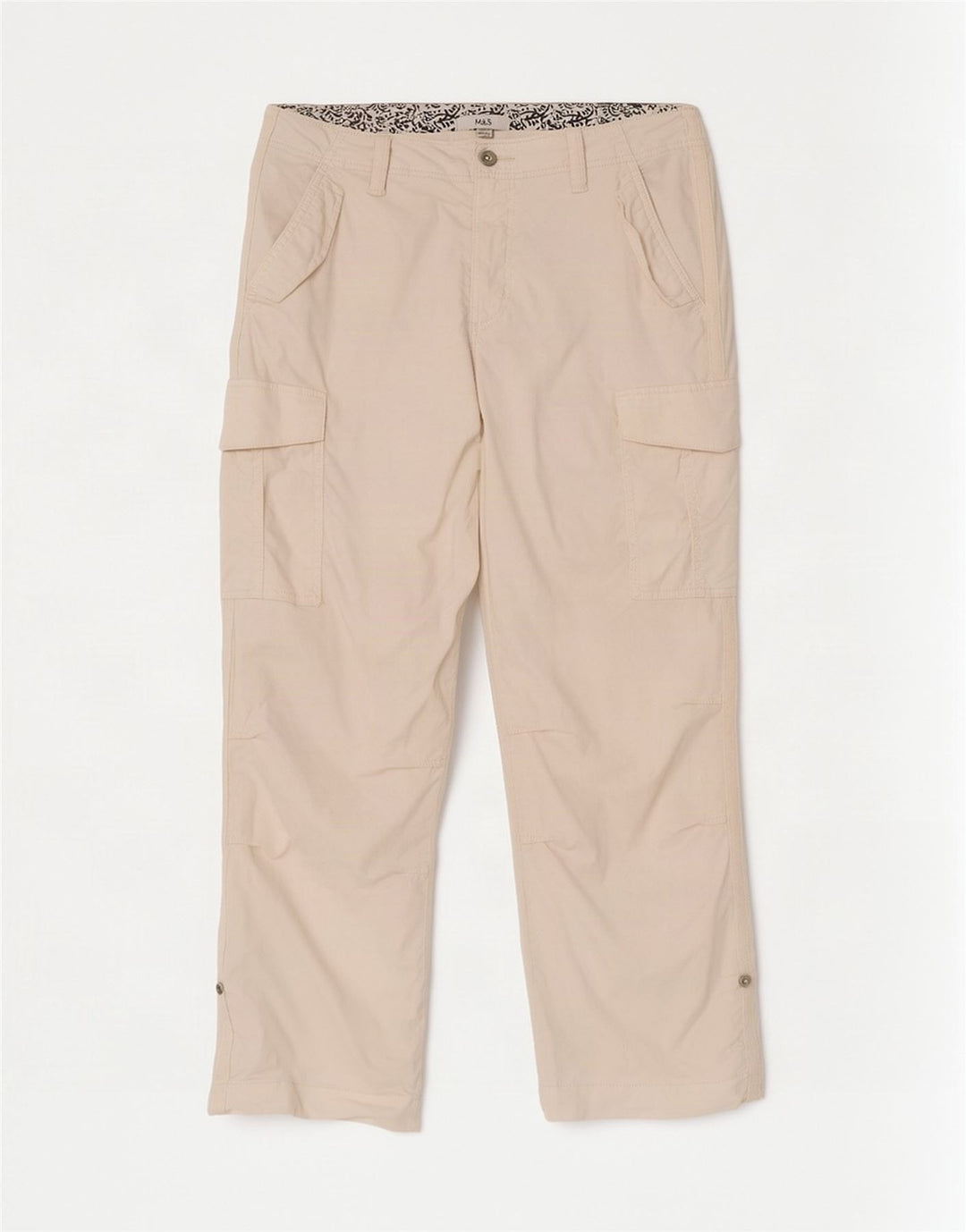 Damskie spodnie cargo Marks & Spencer UK 14 duże W34 L29 Off White