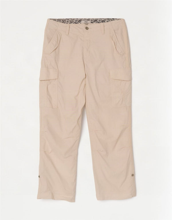 Damskie spodnie cargo Marks & Spencer UK 14 duże W34 L29 Off White