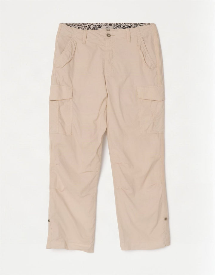 Damskie spodnie cargo Marks & Spencer UK 14 duże W34 L29 Off White
