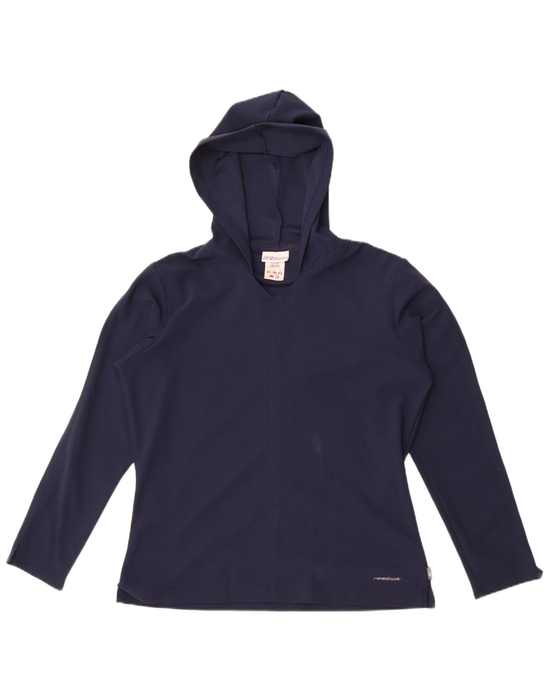 Damska koszulka Reebok z kapturem, oversize i długim rękawem, UK 10, mała, granatowa