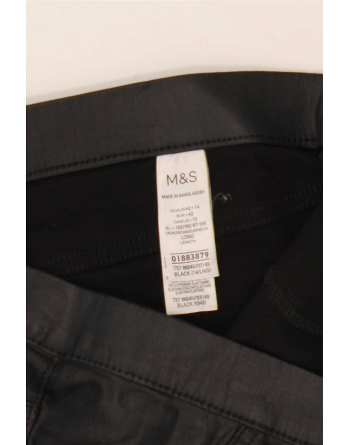 Legginsy damskie Marks & Spencer UK 14, duże, czarne, wiskozowe